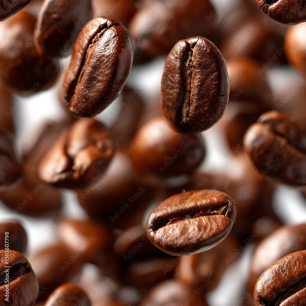 Fototapeta premium coffee beans on a white background