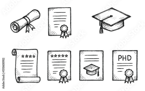 Graduation Icons Sketch