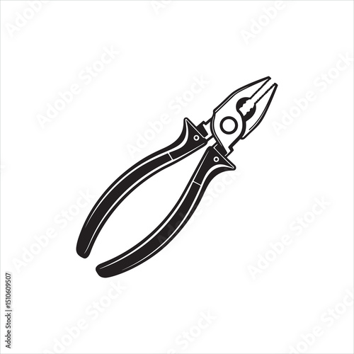 Silhouette Icon of Pliers Tool