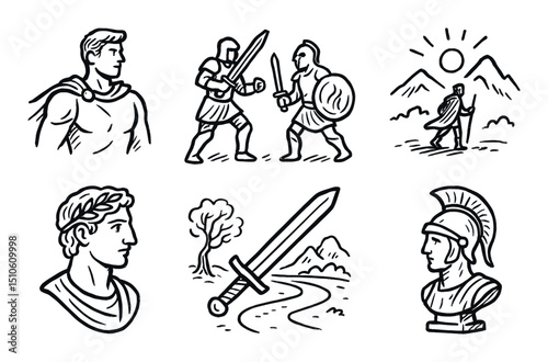 Wallpaper Mural Mythical Icon Sketches Torontodigital.ca