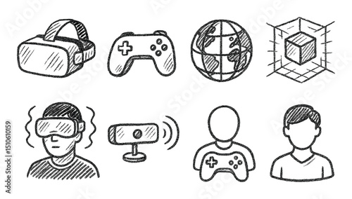 Hand-Drawn VR Icons