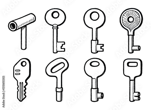 Hand-Drawn Key Icons