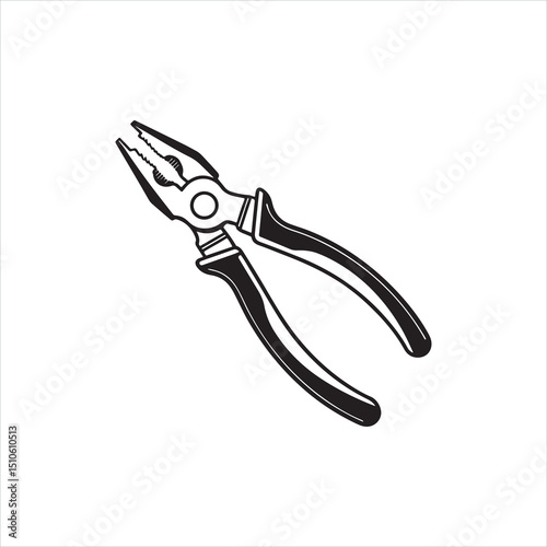 Silhouette Icon of Pliers Tool