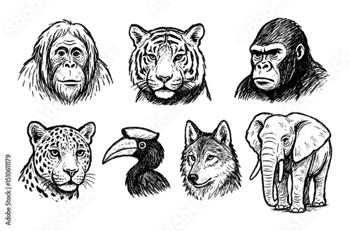 Animal Sketch Icons