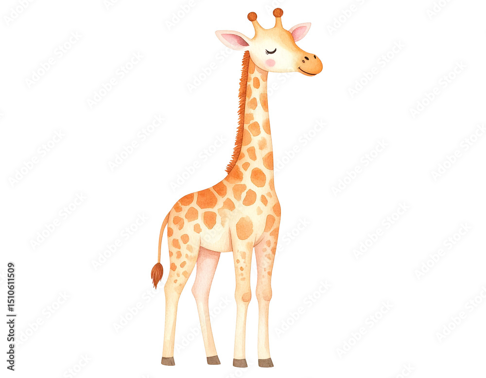 Watercolor Giraffe Icon – Soft Pastel Style Watercolor Giraffe Icon – Soft Pastel Style