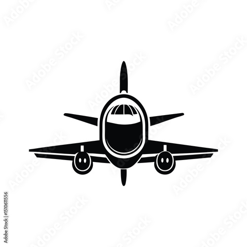 Set of plane take off flying silhouette vector illustration on white background 