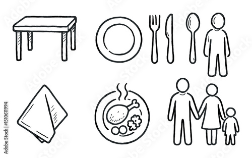 Hand-Drawn Dining Icons