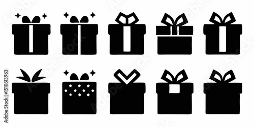 Open gift box icon design surprise symbol for christmas or new year celebrations