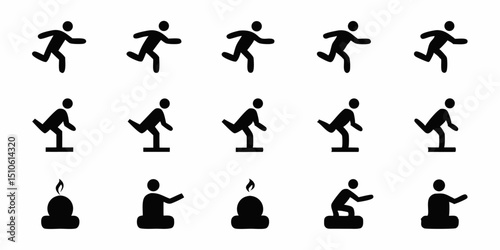 High resolution rink icon set twelve sporting icons for digital and print use