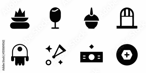 High quality rink icon set design featuring twelve unique icons in cmyk color scheme