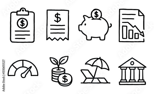 Financial Icon Sketches