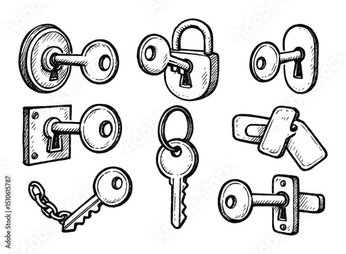 Hand-Drawn Key Icons