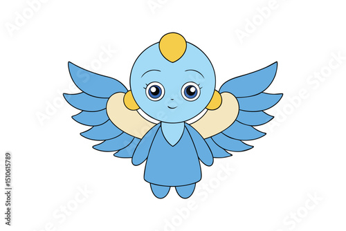 Cute Angel Vector art with White Background 