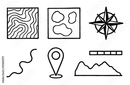 Hand-Drawn Map Icons