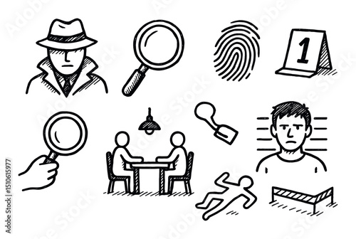 Detective Icon Set