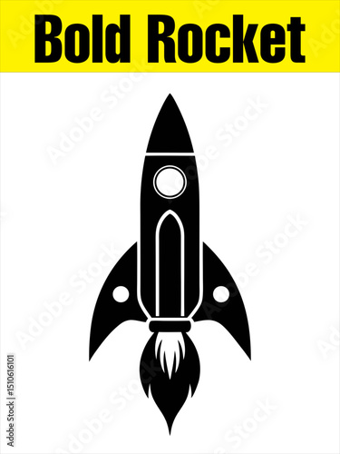 Bold Rocket Silhouette for Space Adventure Designs