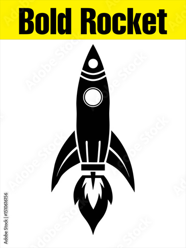 Bold Rocket Silhouette for Space Adventure Designs