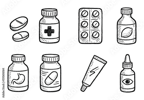 Hand-Drawn Medicine Icons