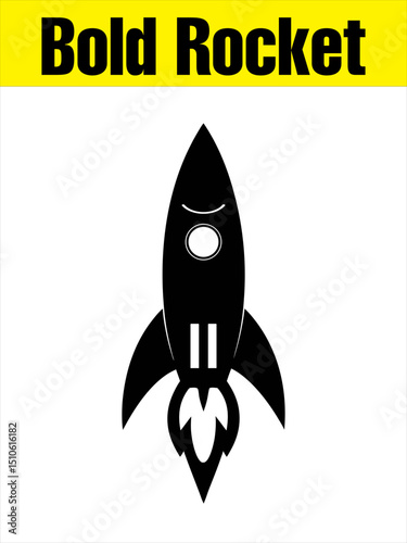 Bold Rocket Silhouette for Space Adventure Designs