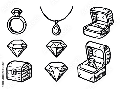 Hand-Drawn Jewelry Icons