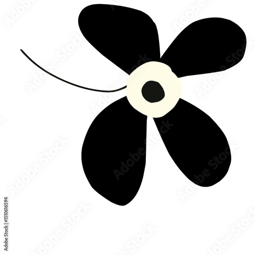 black fan isolated on white