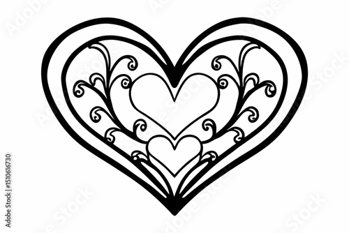 heart with floral ornament