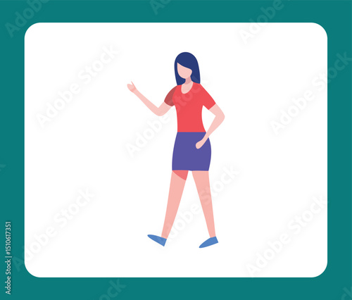 woman holding blank board icon