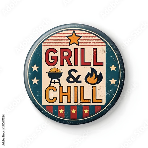 Funny 4th of July Circular Badge Typography Design