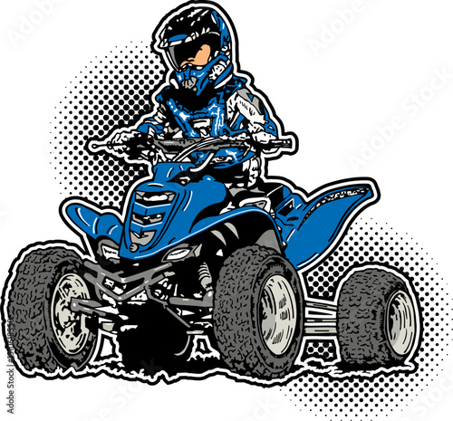 boy riding four wheeler for recreational fun