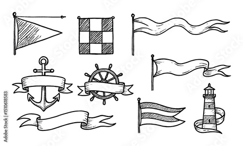 Hand-Drawn Nautical Icons