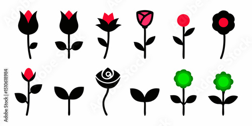 Elegant floral design featuring red and pink rose buds with lush green leaves