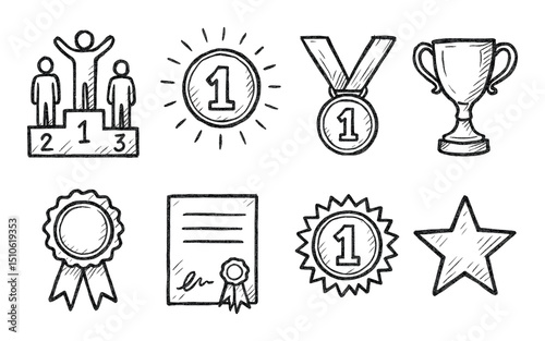 Hand-Drawn Achievement Icons