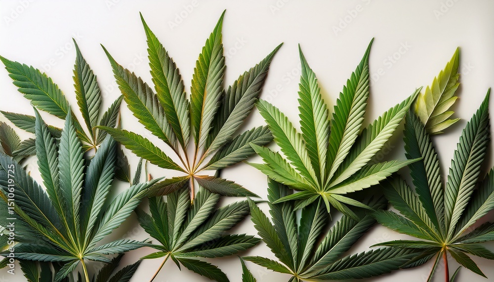 Fototapeta premium multiple cannabis leaves isolated