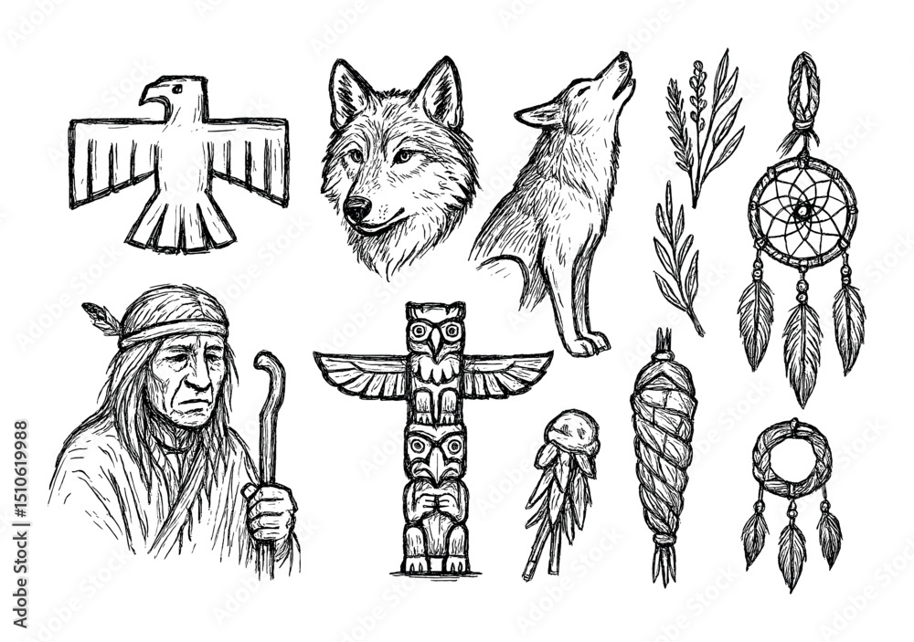 Fototapeta premium Native Icons Sketch