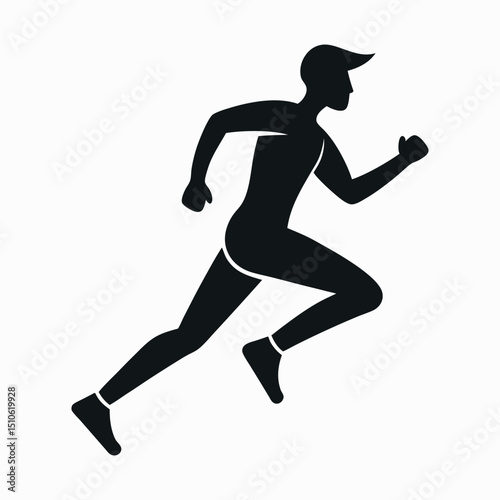 walk and run silhouette vector