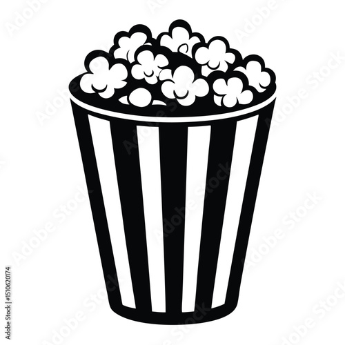 popcorn sketch silhouette, Popcorn icon vector, Popcorn box silhouette vector Set