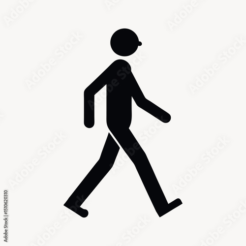 walk and run silhouette vector