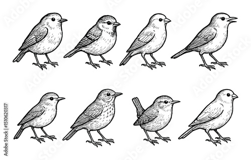 Hand-Drawn Bird Icons
