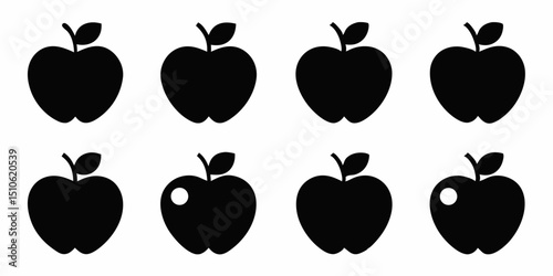 Apple icon design set a single high resolution apple logo and additional related icons