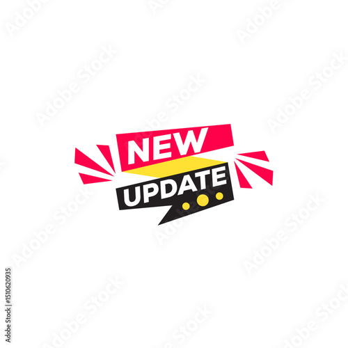 New Update banner,text Flat design. illustration on white background