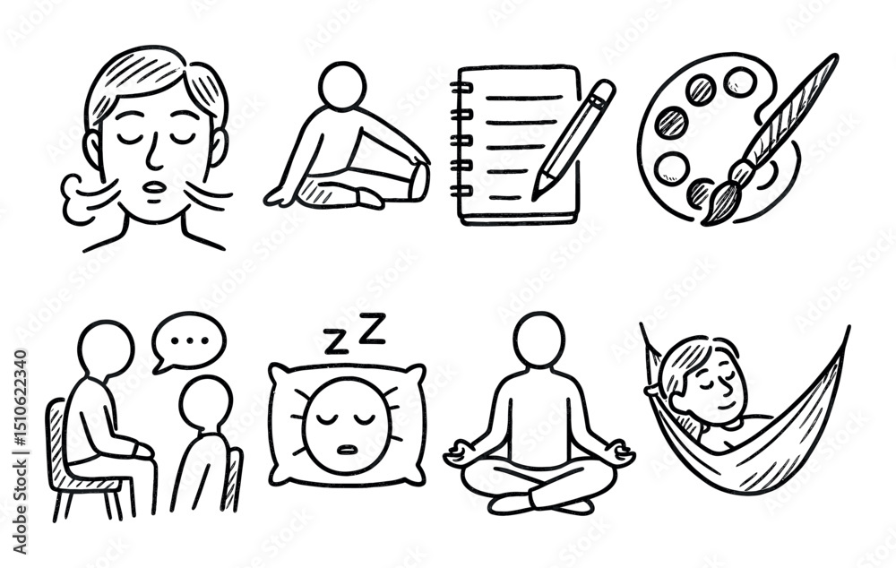 Fototapeta premium Wellness Icons Sketch