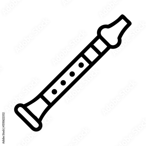 Simple flute icon, for music websites and apps