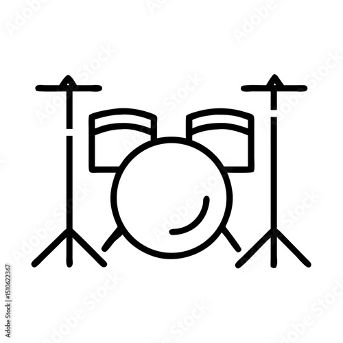 Simple drum set icon, for music websites and apps