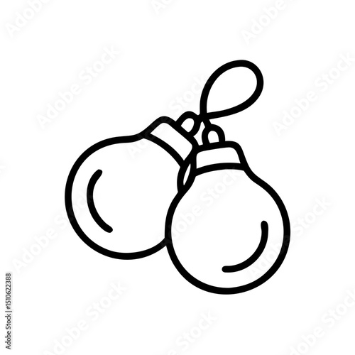 Castanets icon, simple line art, for websites and apps