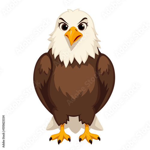 an eagle with a ferocious expression on a transparent background