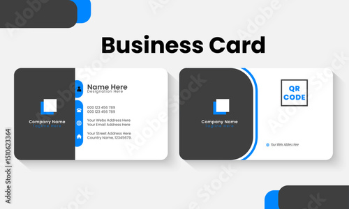 Luxury, clean, and modern business card or visiting card, ready to print, fully editable file, 100% free fonts, double-sided business card design.	
