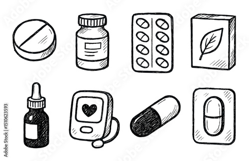 Hand-Drawn Medicine Icons