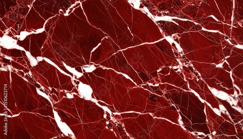Vivid crimson marble texture with striking white veining creating a dramatic and luxurious surface