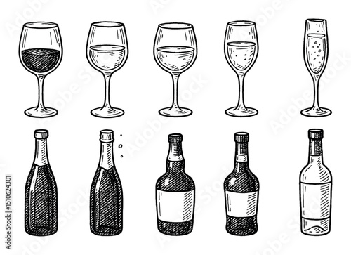 Hand-Drawn Wine Icons