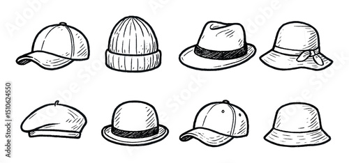 Hand-Drawn Hat Icons